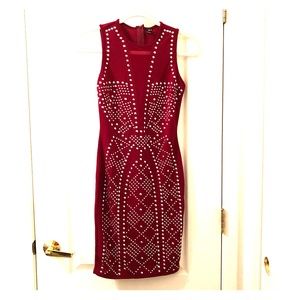 Burgundy Studded Windsor Dress 👗 XS